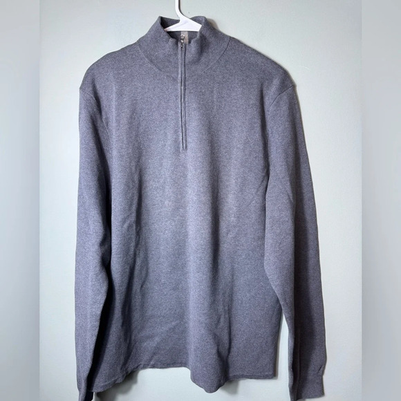 RLX Ralph Lauren MENS Golf Quarter Zip Sweater Lined Gray Pima Cotton Size XL - Picture 1 of 7